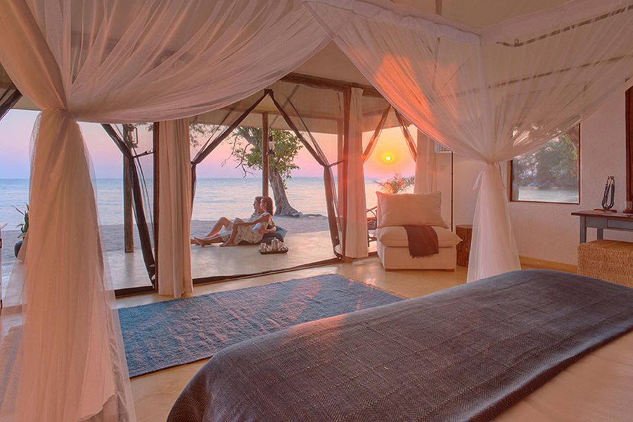 A gorgeous beach view from a picturesque suite at Rubondo Island Camp | Go2Africa