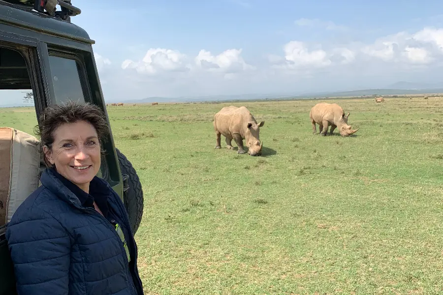 Sue Bainbridge, Go2Africa Safari Expert, sees rhinos in Laikipia at Solio Lodge | Go2Africa