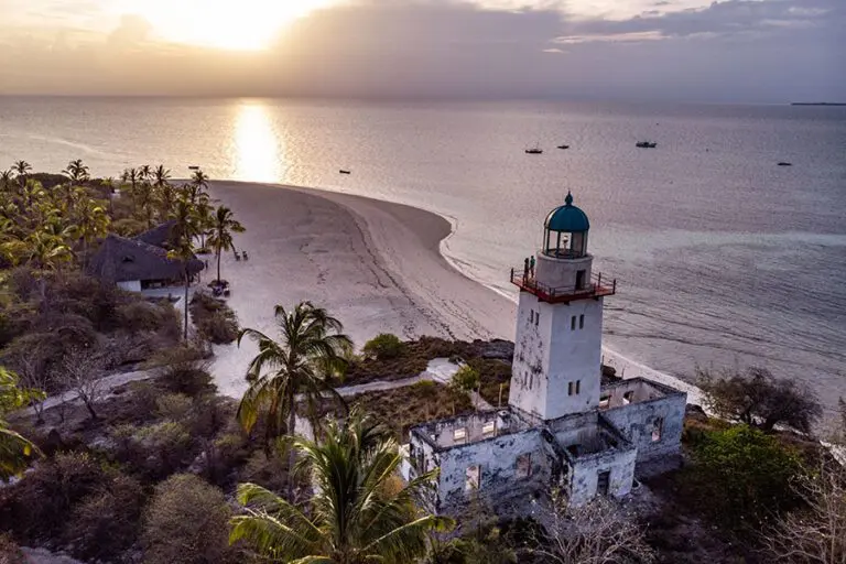 tanzania-fanjove-island-aerial-of-lighthouse-at-sunset