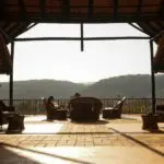 Kitela Lodge terrace with spectacular views of the Ngorongoro Conservation Area.