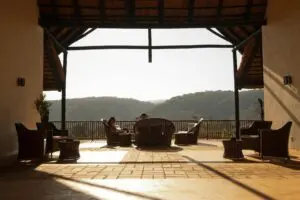 Kitela Lodge terrace with spectacular views of the Ngorongoro Conservation Area.