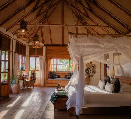 Habitación Deluxe del Kyambura Gorge Lodge.