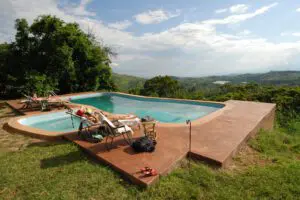 Ndali Lodge pool with a view