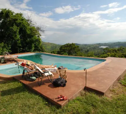 Piscina con vistas del Ndali Lodge