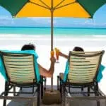 Enjoy a lazy cocktail on the beach loungers.