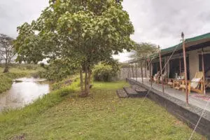 Exterior de la tienda y vista de Ol Pejeta