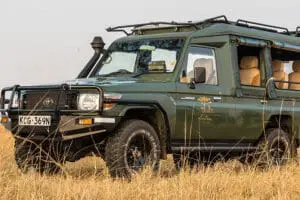 Comfortable land cruisers for game drives in the Mara