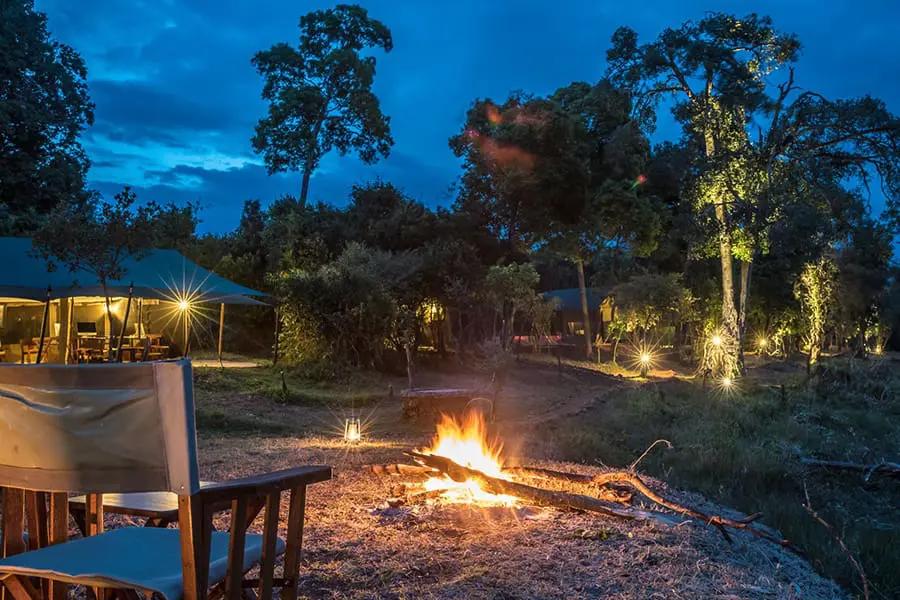Evening fireside stories and stargazing