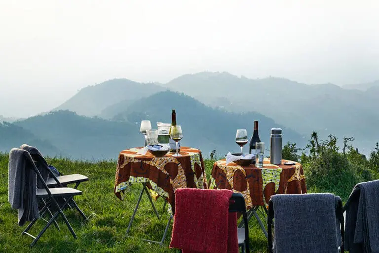 Sundowners with incredible mountain views.