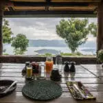 Breakfast at Virunga Lodge. 