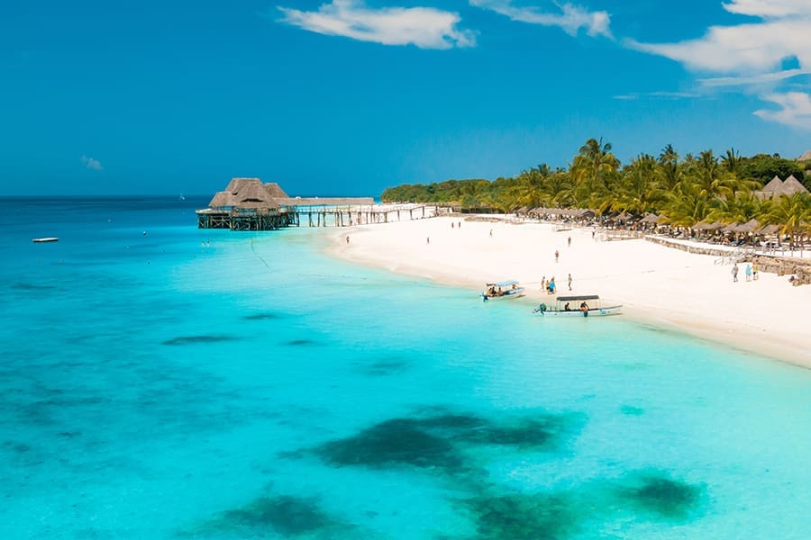 Vista de la playa en Zanzíbar, Tanzania.