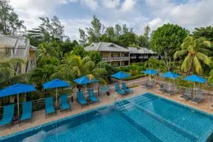 Spend the day lounging poolside at Acajou Beach Resort.