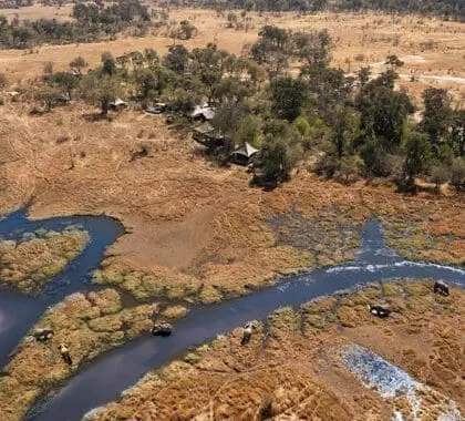 Aerial view of Khwai Lediba.