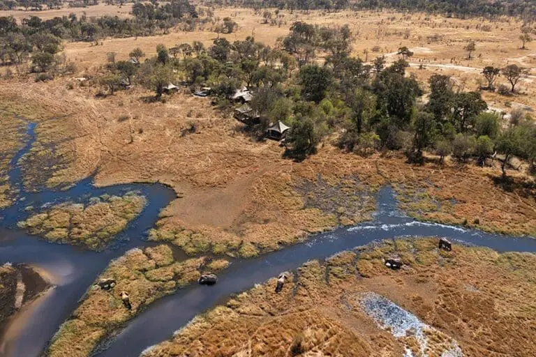 Aerial view of Khwai Lediba.