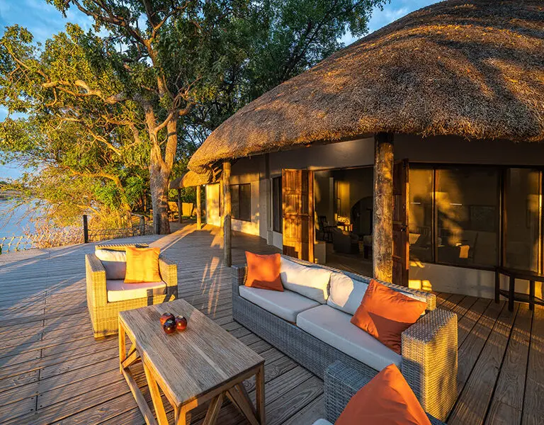 The outdoor lounge area at Robin's House.