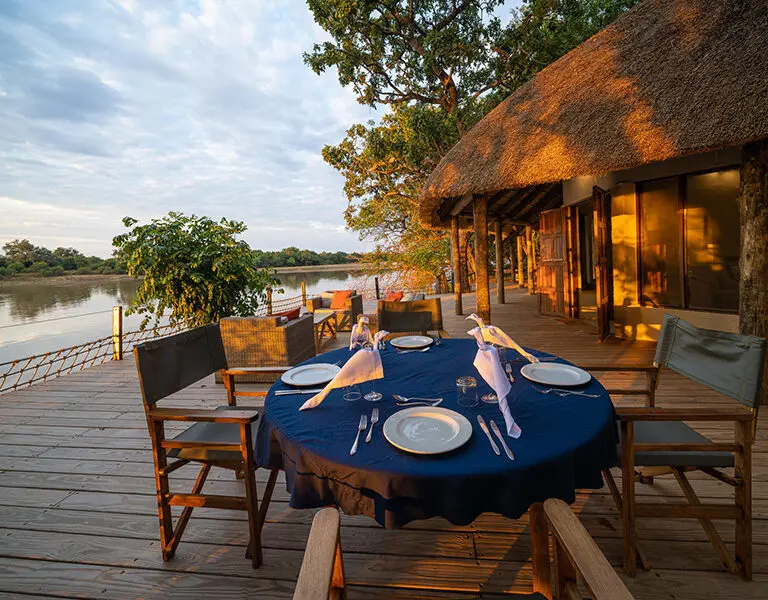 Dining on the deck.