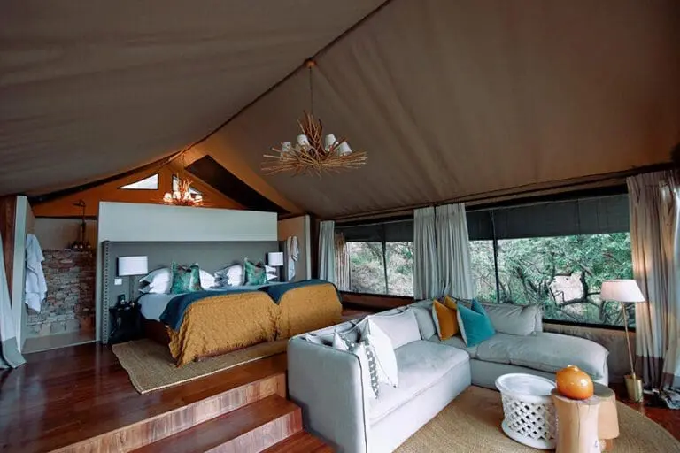 Luxury tent at Taasa Lodge.