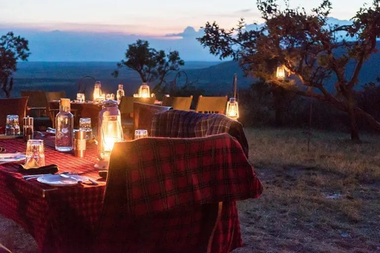 Lantern-lit bush dinners.