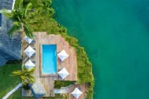 Aerial view of Chuini Zanzibar Lodge. 