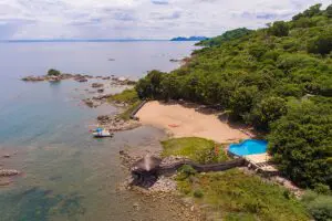 Aerial view of the beach. 