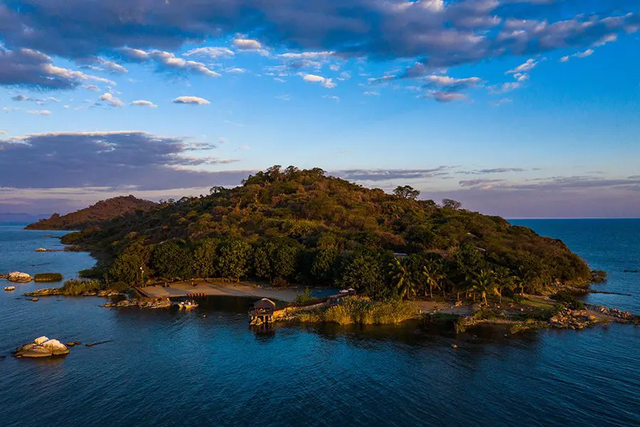 Blue Zebra Island Lodge on Nankoma Island within the Lake Malawi National Park, East African Rift System