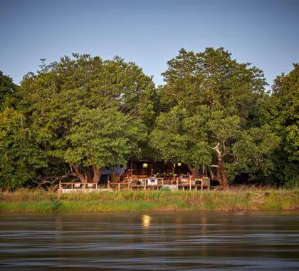 Exterior of Kapamba Bush Camp. 