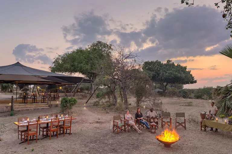Warm and cosy by the boma.