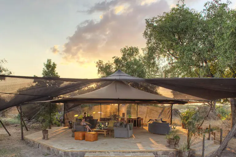 Set on a hill overlooking the Rufiji River.
