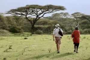 Embark on walking safaris with expert guides | Serian Serengeti South Camp