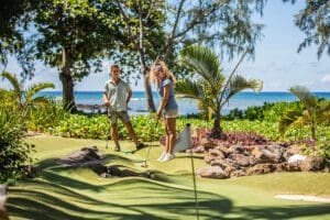 Try you hand at mini-golf for practice at Canonnier Beachcomber Golf Resort & Spa. 