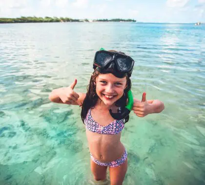 Snorkelling for kids at Shandrani Beachcomber Resort & Spa. 