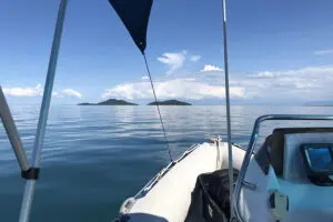 Boat transfer to and from the island.