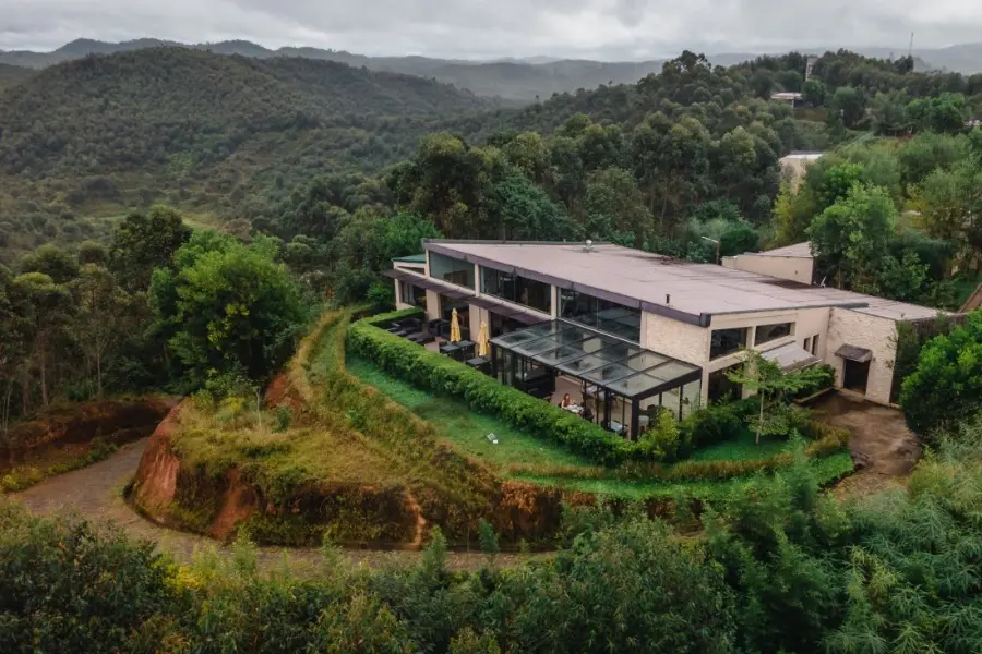 An aerial view of Mantadia Lodge in Madagascar.