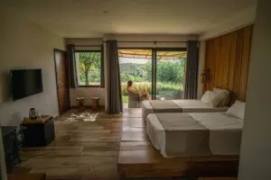 Looking out on the views.