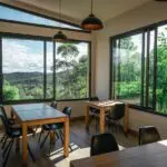 A section of the restaurant with a view.