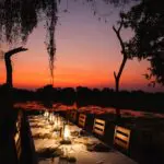 Una espectacular puesta de sol antes de la cena | Musekese Camp