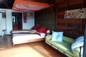 Inside one of the bungalows.