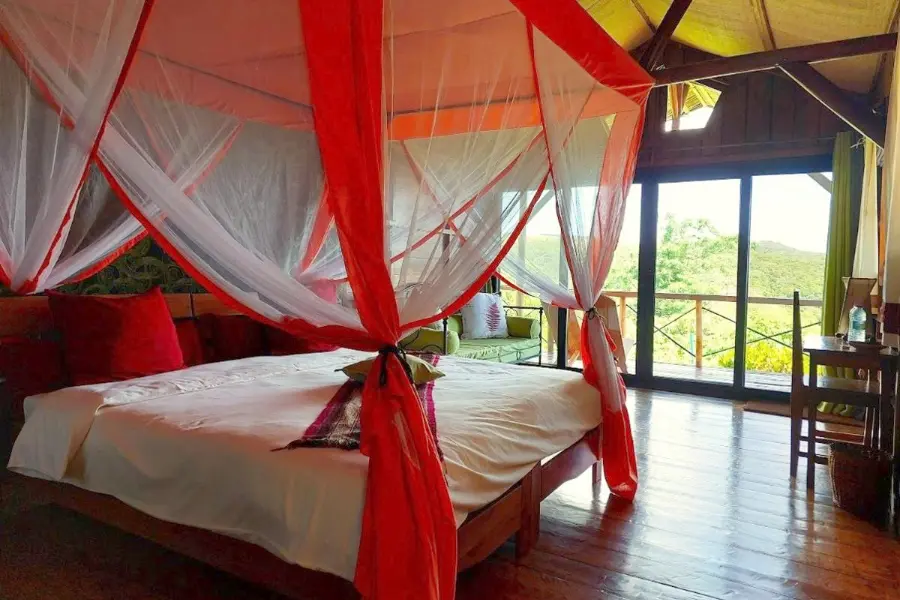 Four-poster views from a bungalow | Nature Lodge