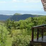 Una vista de bungalow.