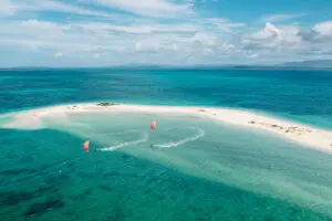 Kitesurfing in Madagascar. 