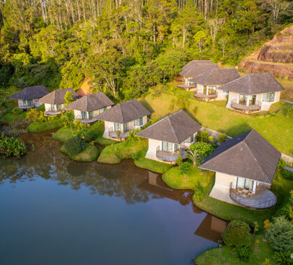 Bungalows set in nature. 