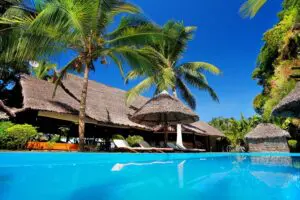 While away leisure hours poolside. 
