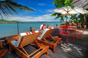 Sun loungers and a view.