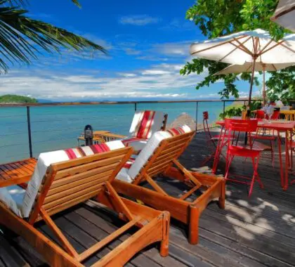 Sun loungers and a view.