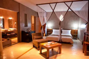 Enjoy the tranquil rooms at Isalo Rock Lodge. 