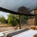 Kokoko Camp tents are built with mesh material walls for maximum views.