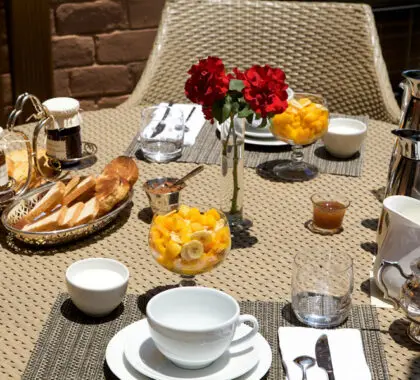 A beautiful breakfast spread at Maison Gallieni.