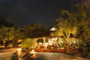 The restaurant at Iharana Bush Camp. 