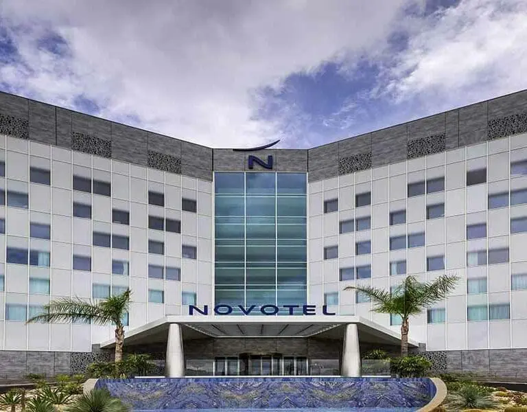 Exterior of Novotel. 