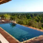 Exceptional views from the swimming pool at Soleil des Tsingy. 